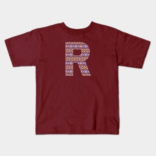 Monogram Letter R- geometric pattern Kids T-Shirt